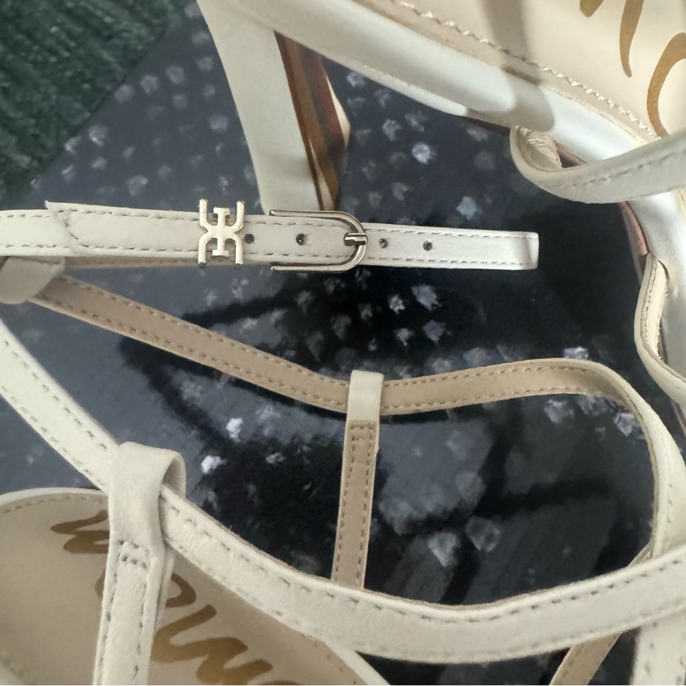 FLASH SALE! Sam Edelman ivory strappy ankle strap heels - Picture 4 of 8
